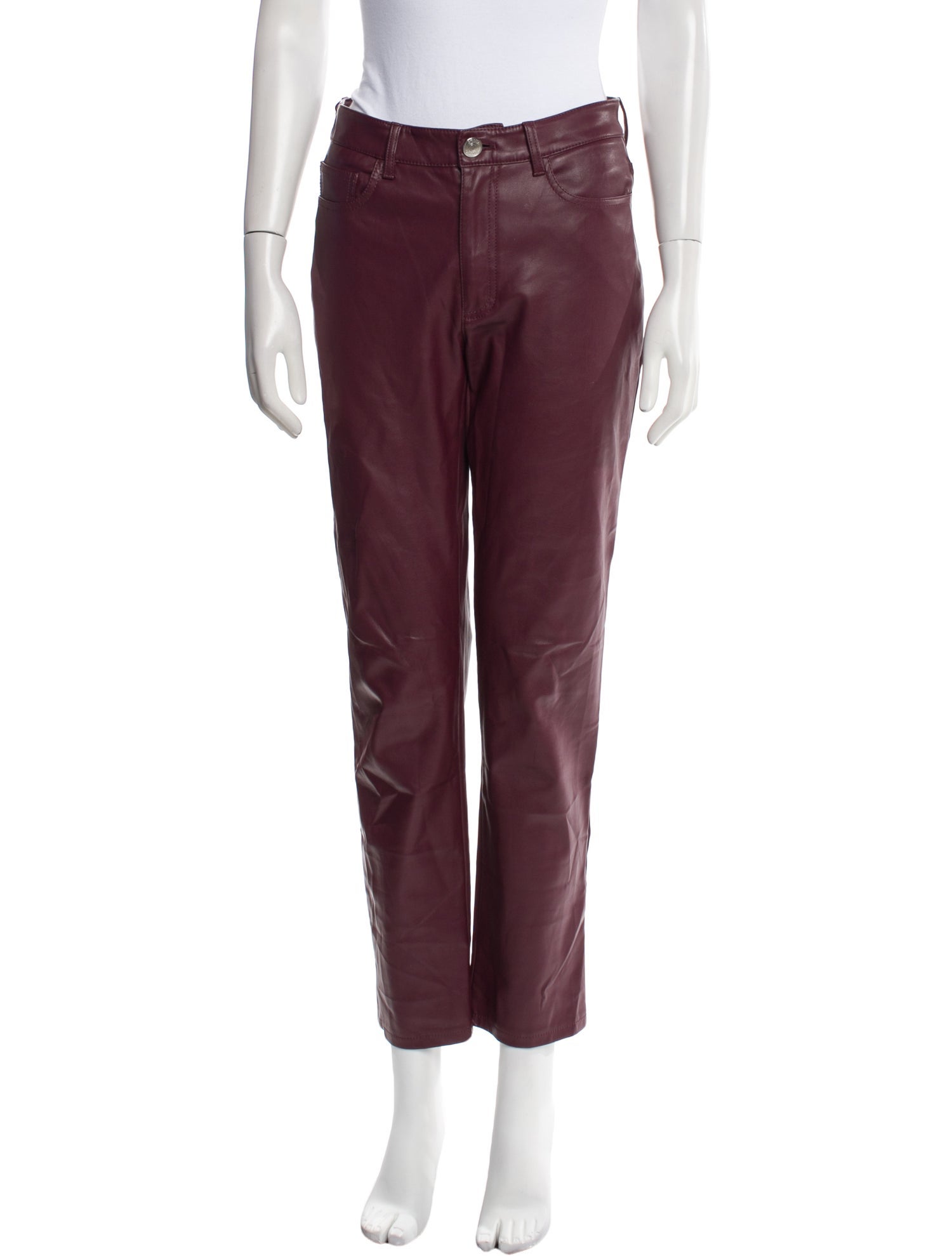 Staud Faux Leather Straight Leg Pants