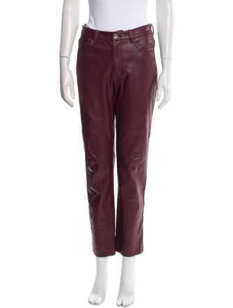 Staud Faux Leather Straight Leg Pants