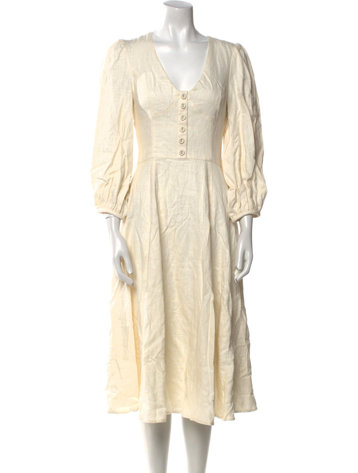 Staud V-Neck Midi Length Dress