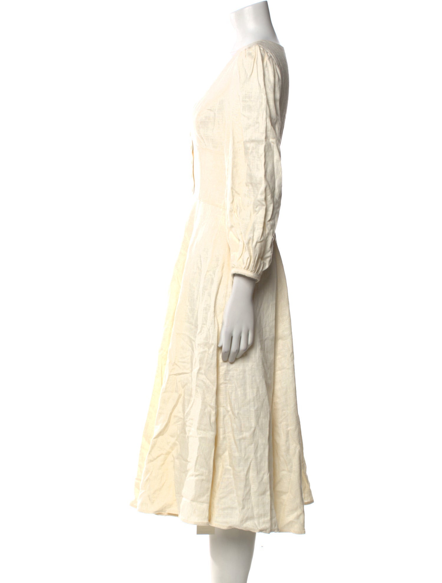 Staud V-Neck Midi Length Dress