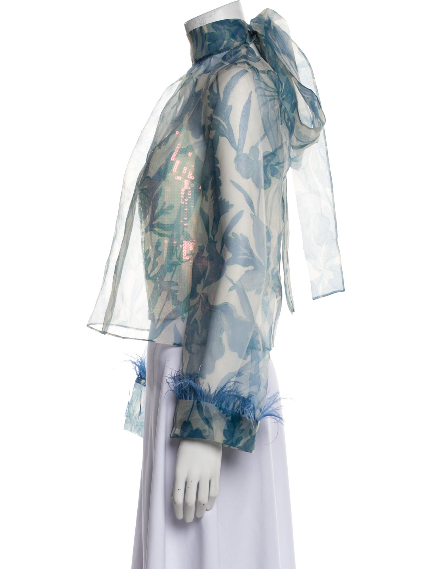 Staud Floral Print Mock Neck Blouse w/ Tags