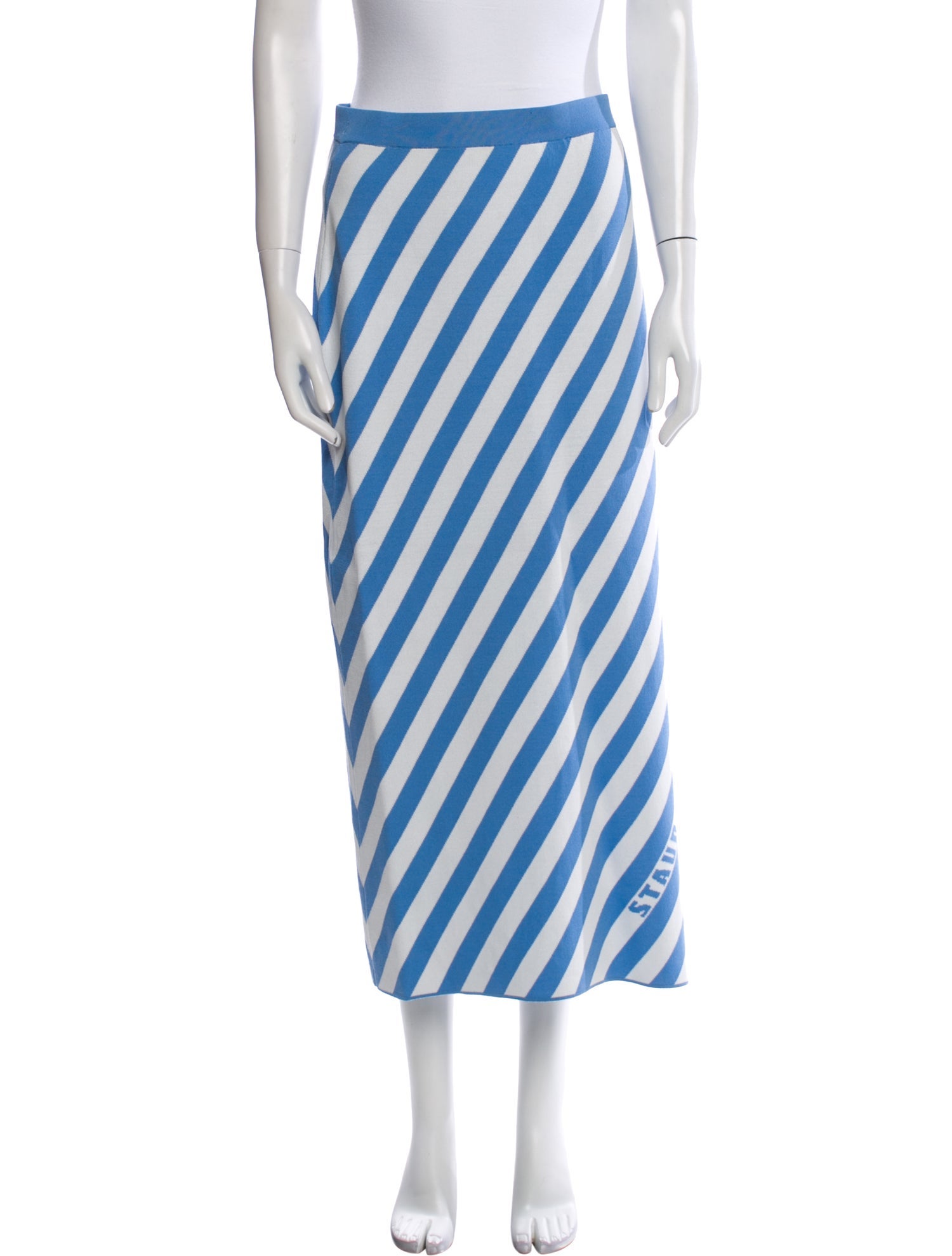 Staud Striped Midi Length Skirt