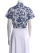 Staud Printed Short Sleeve Crop Top