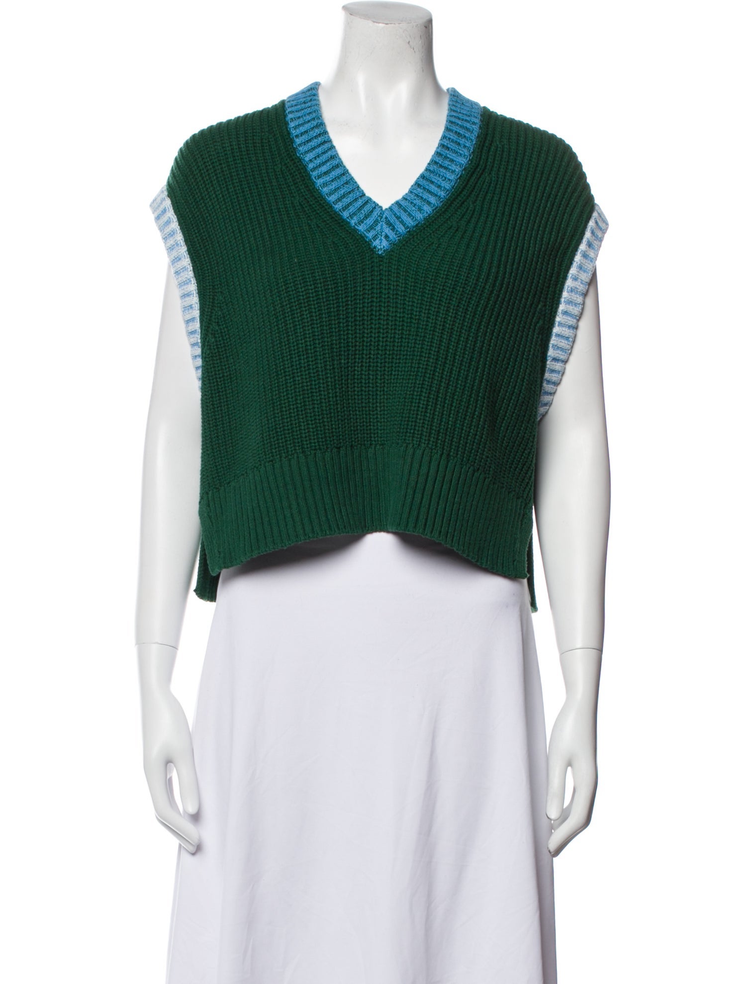 Staud Printed V-Neck Sweater