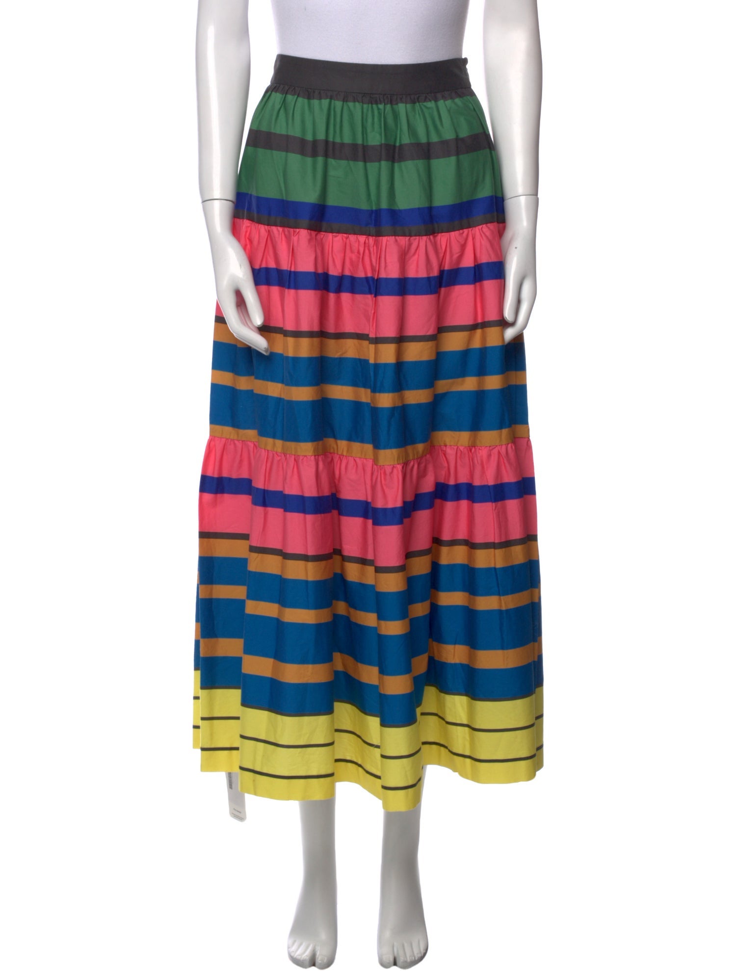 Staud Striped Midi Length Skirt