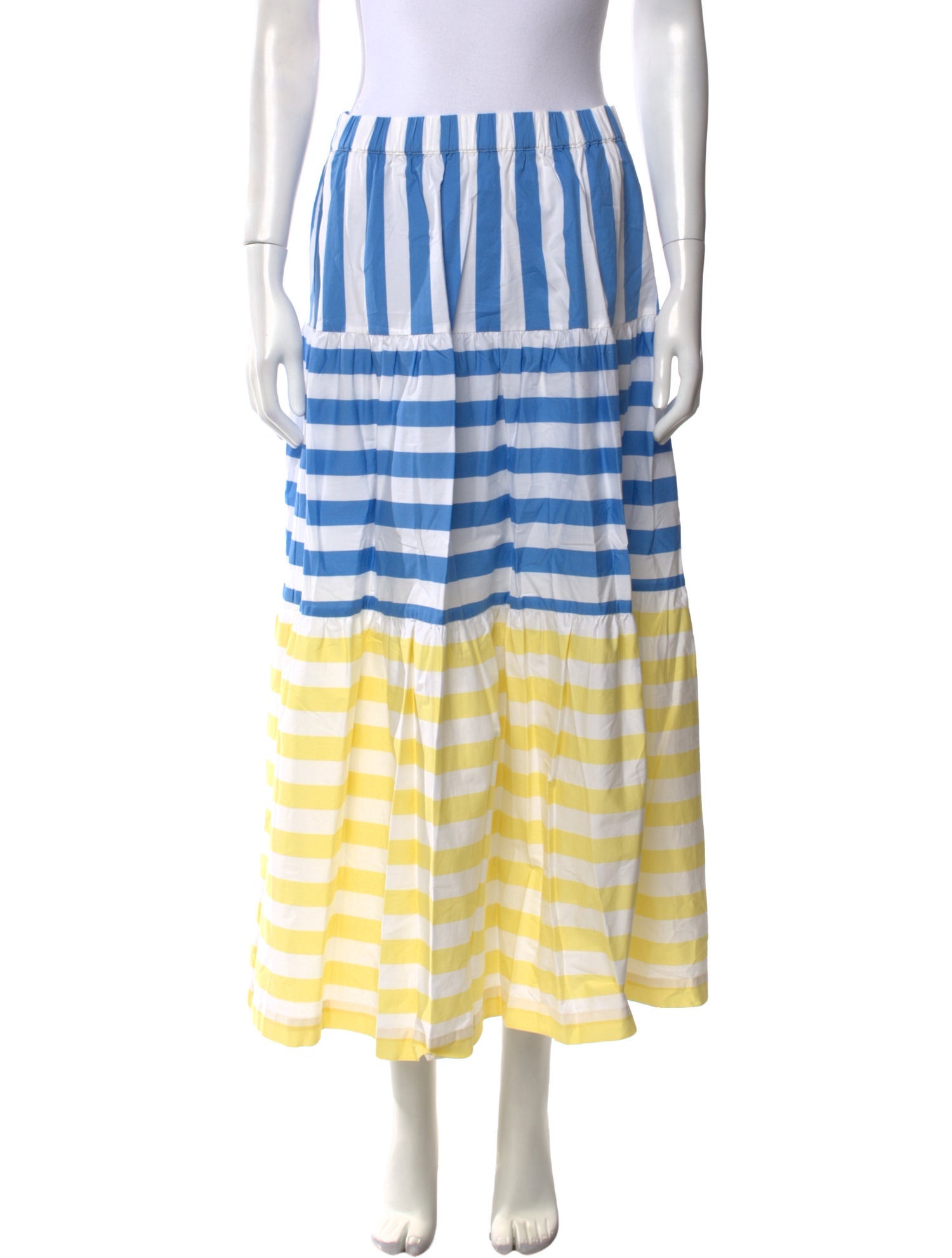 Staud Striped Midi Length Skirt