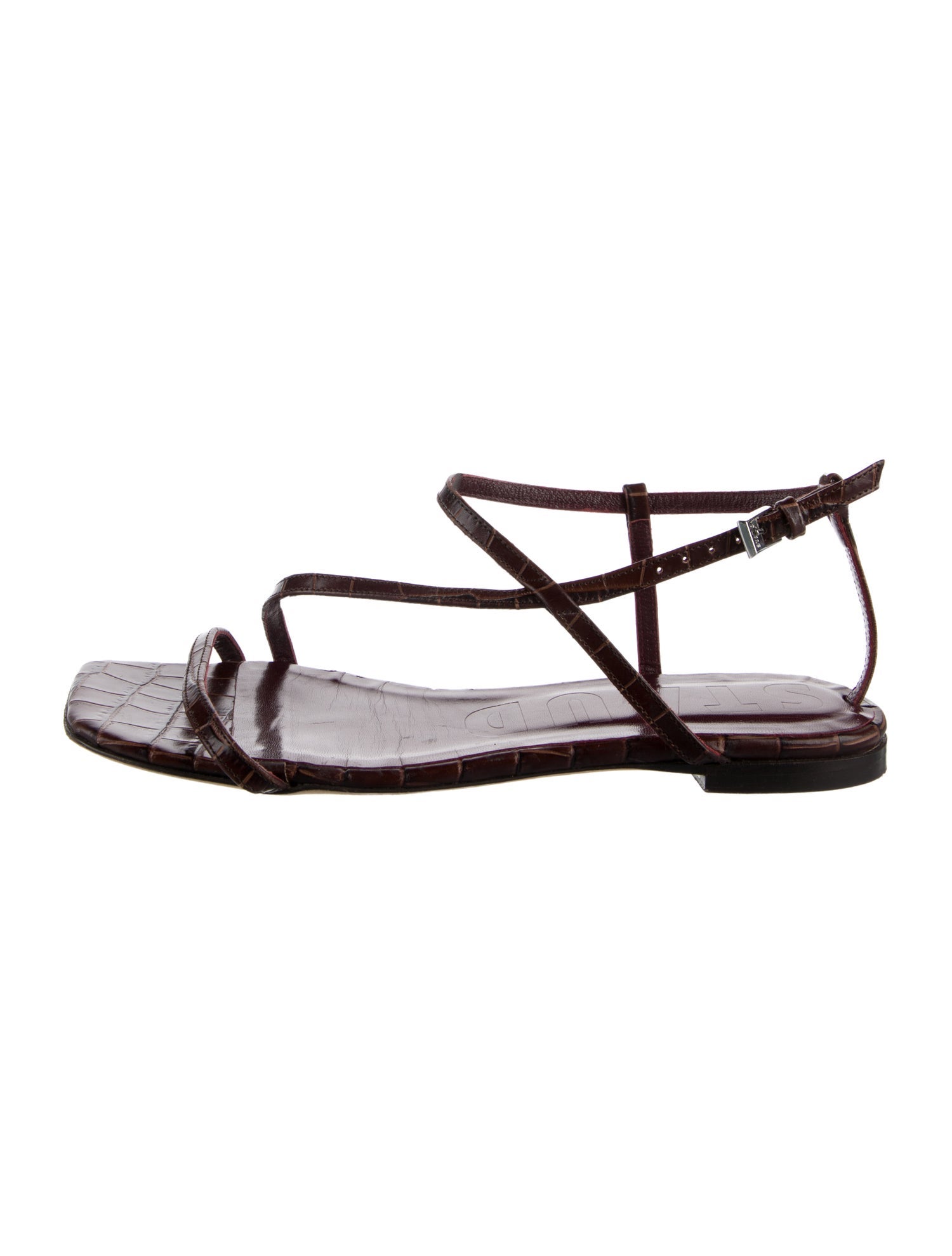 Staud Embossed Leather Sandals