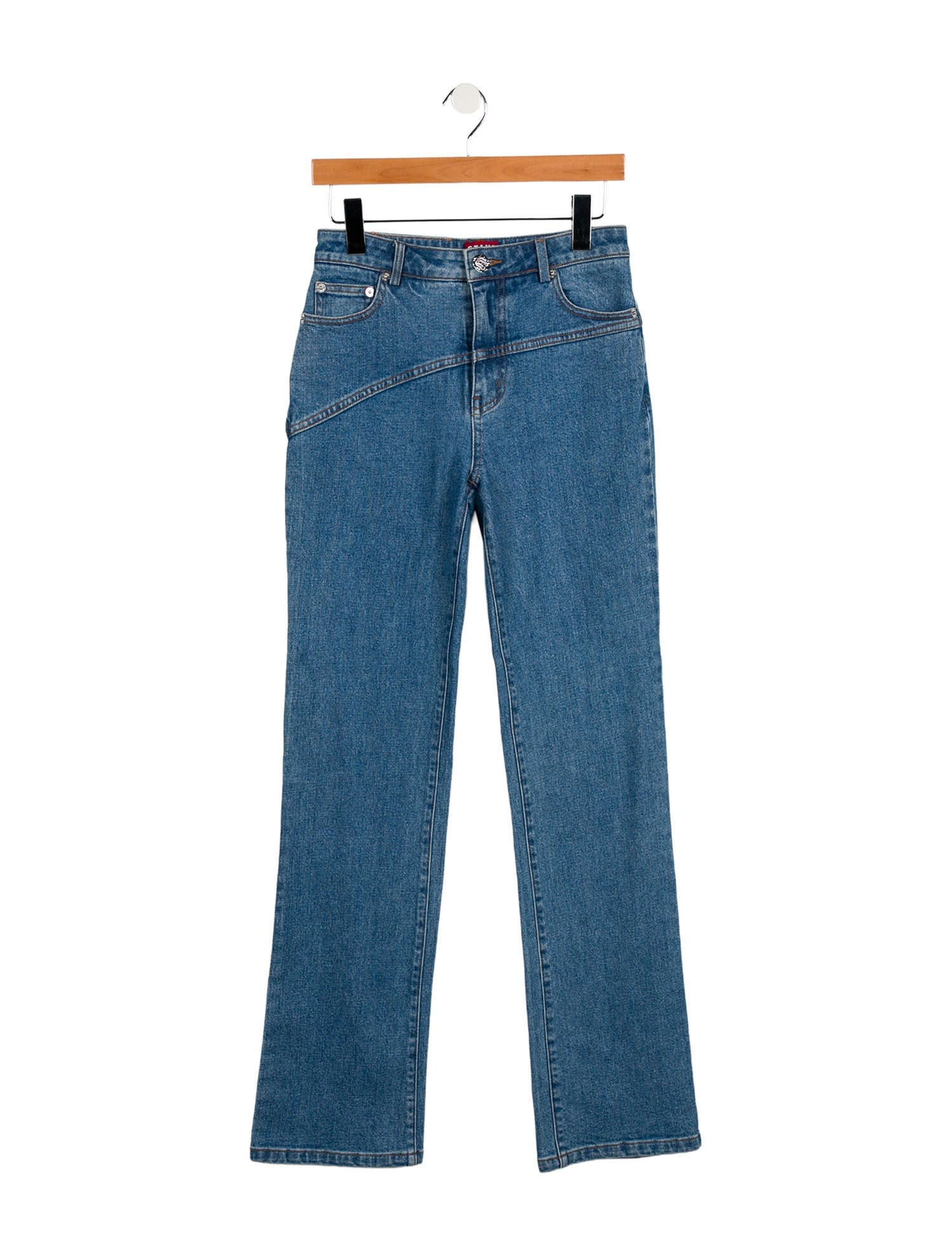 Staud Mid-Rise Wide Leg Jeans
