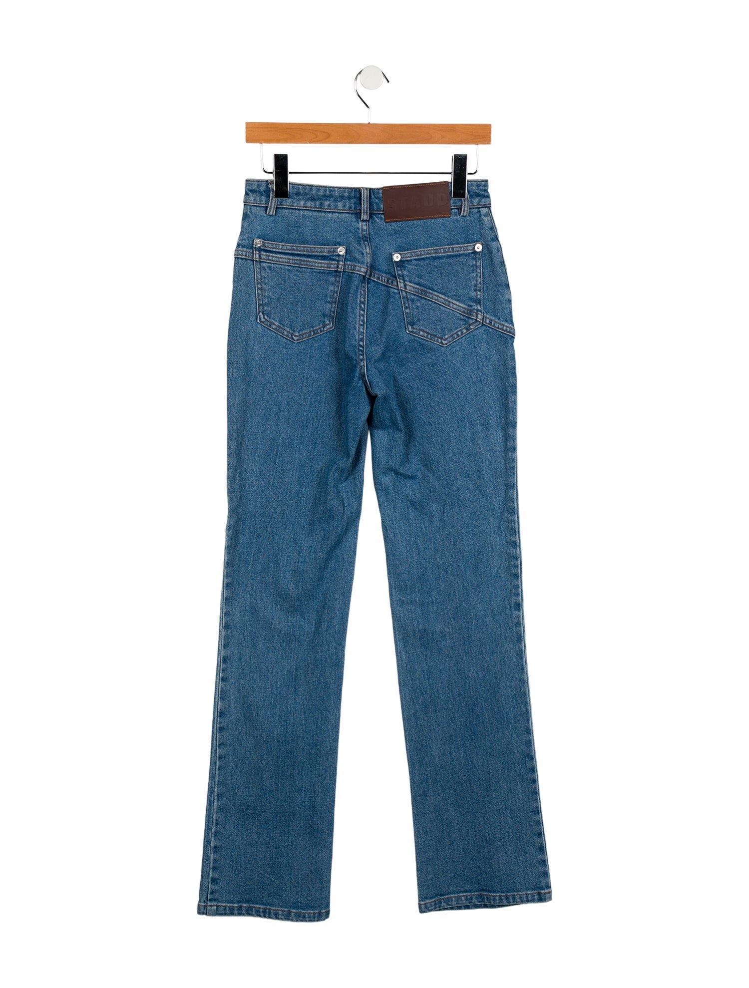 Staud Mid-Rise Wide Leg Jeans