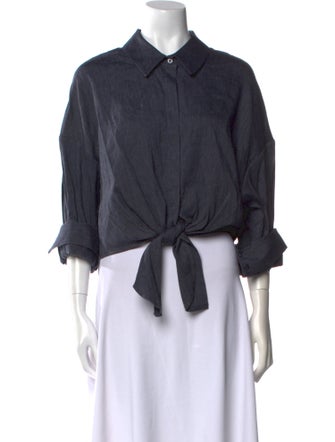 Staud Three-Quarter Sleeve Crop Top