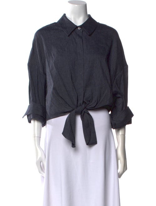 Staud Three-Quarter Sleeve Crop Top