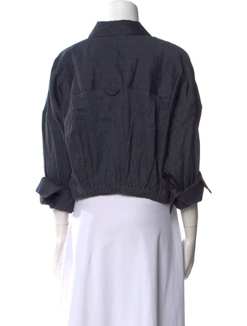 Staud Three-Quarter Sleeve Crop Top