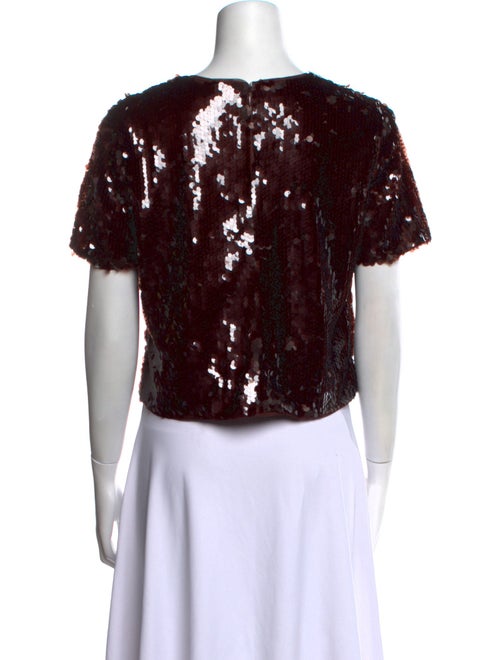 Staud Sequin Bateau Neckline Crop Top