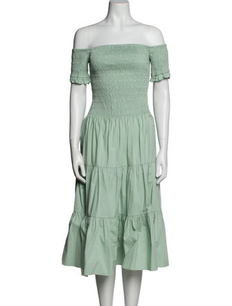 Staud Off-The-Shoulder Midi Length Dress