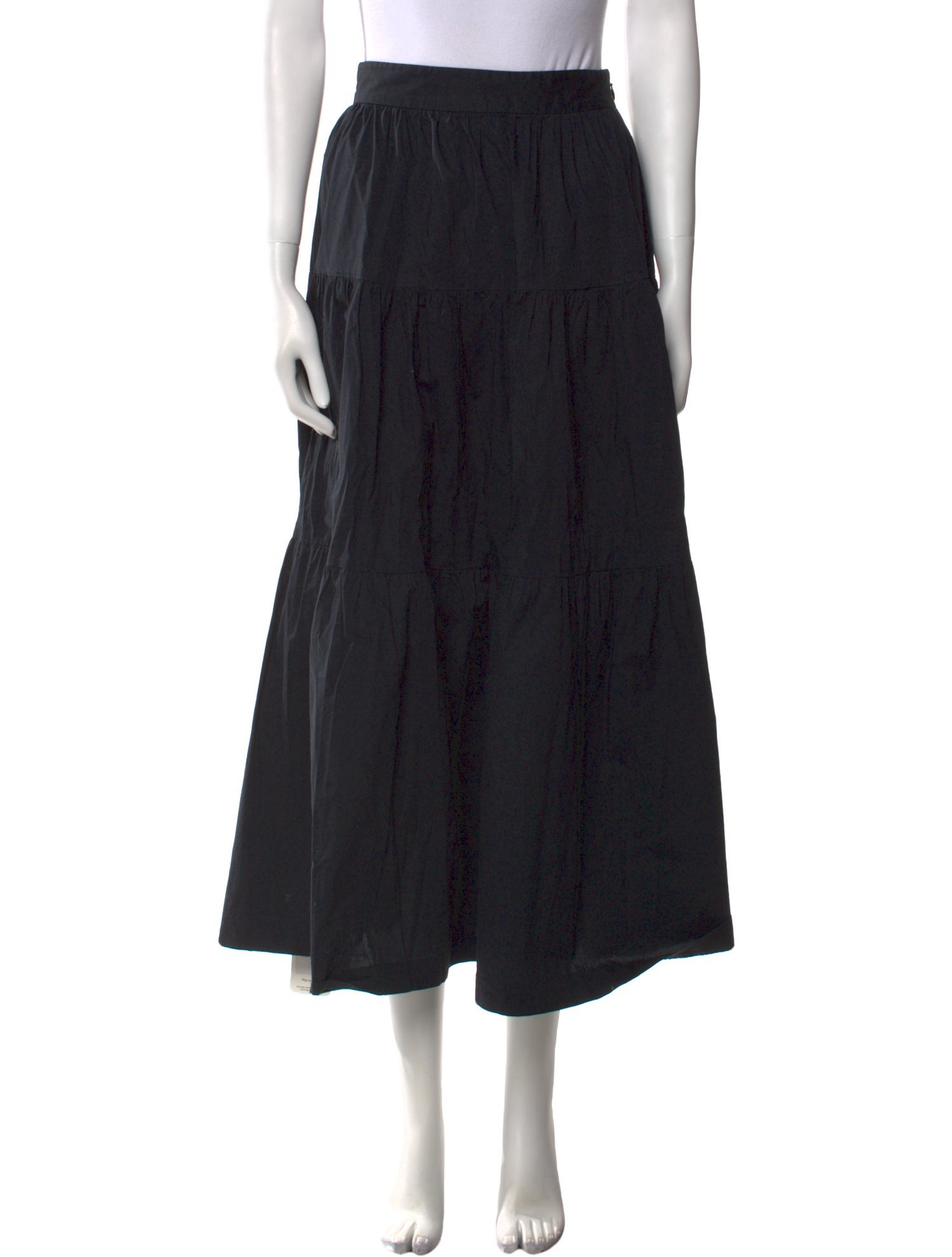 Staud Pleated Accents Midi Length Skirt