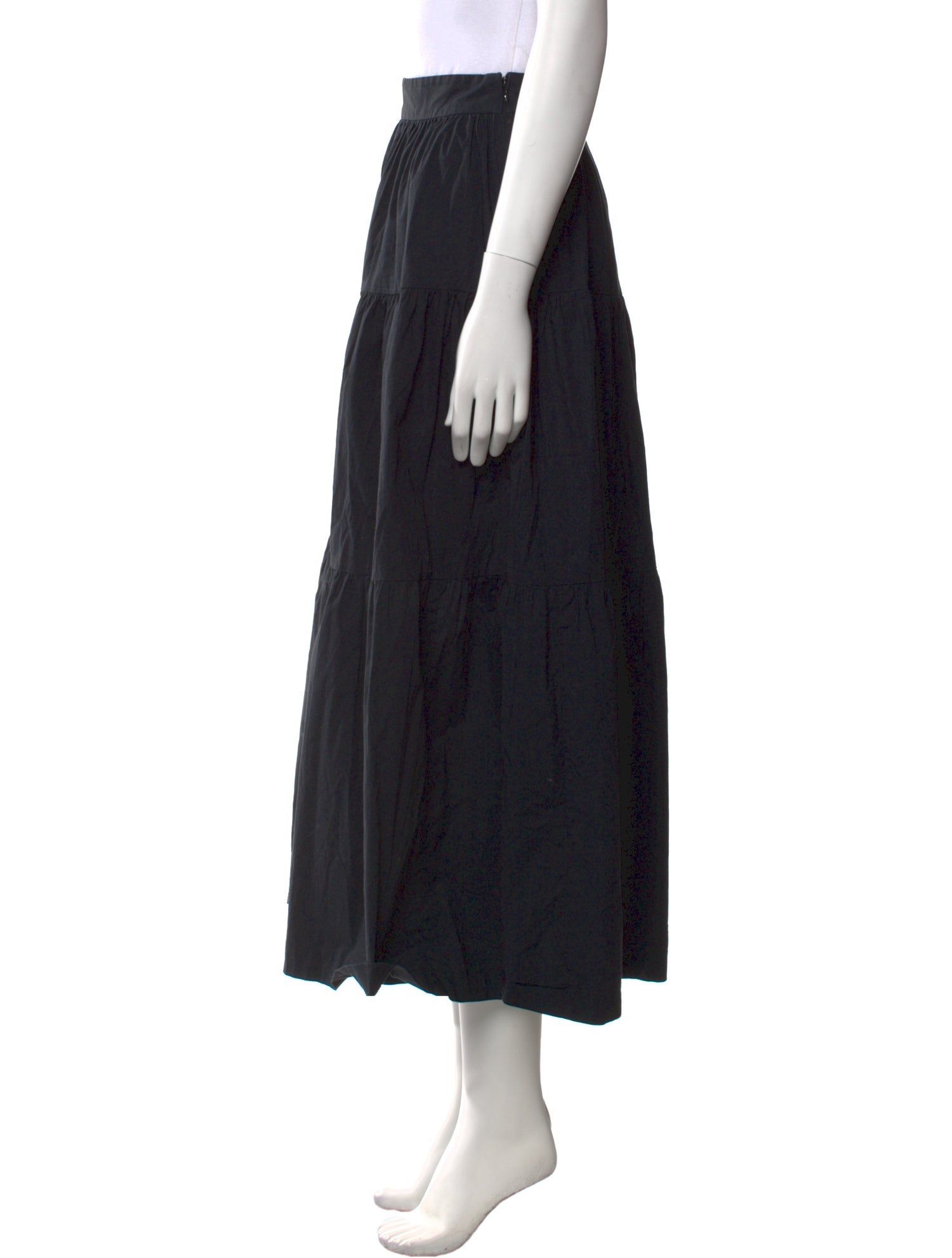 Staud Pleated Accents Midi Length Skirt