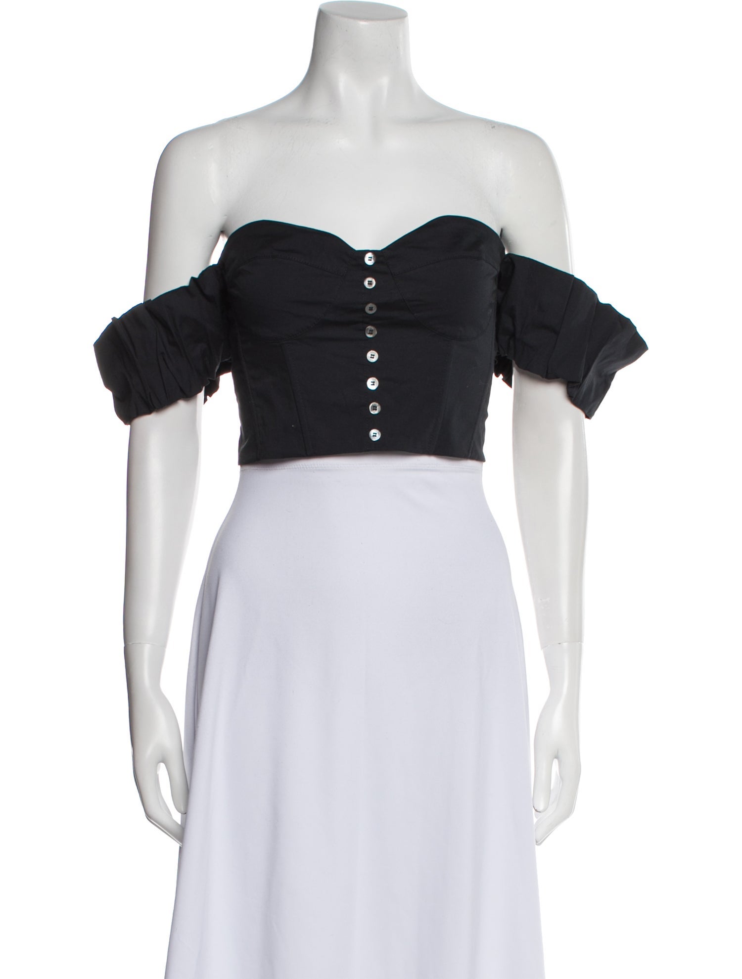 Staud Off-The-Shoulder Short Sleeve Crop Top w/ Tags