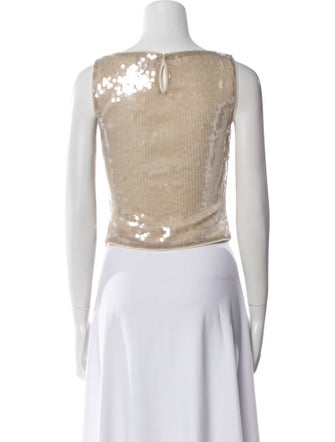 Staud Bateau Neckline Sleeveless Crop Top