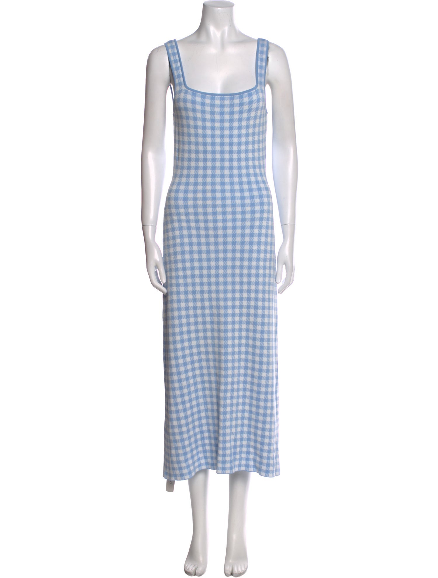 Staud Plaid Print Long Dress