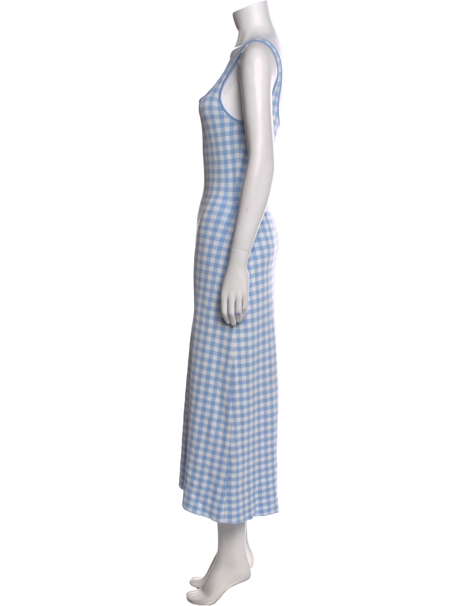 Staud Plaid Print Long Dress