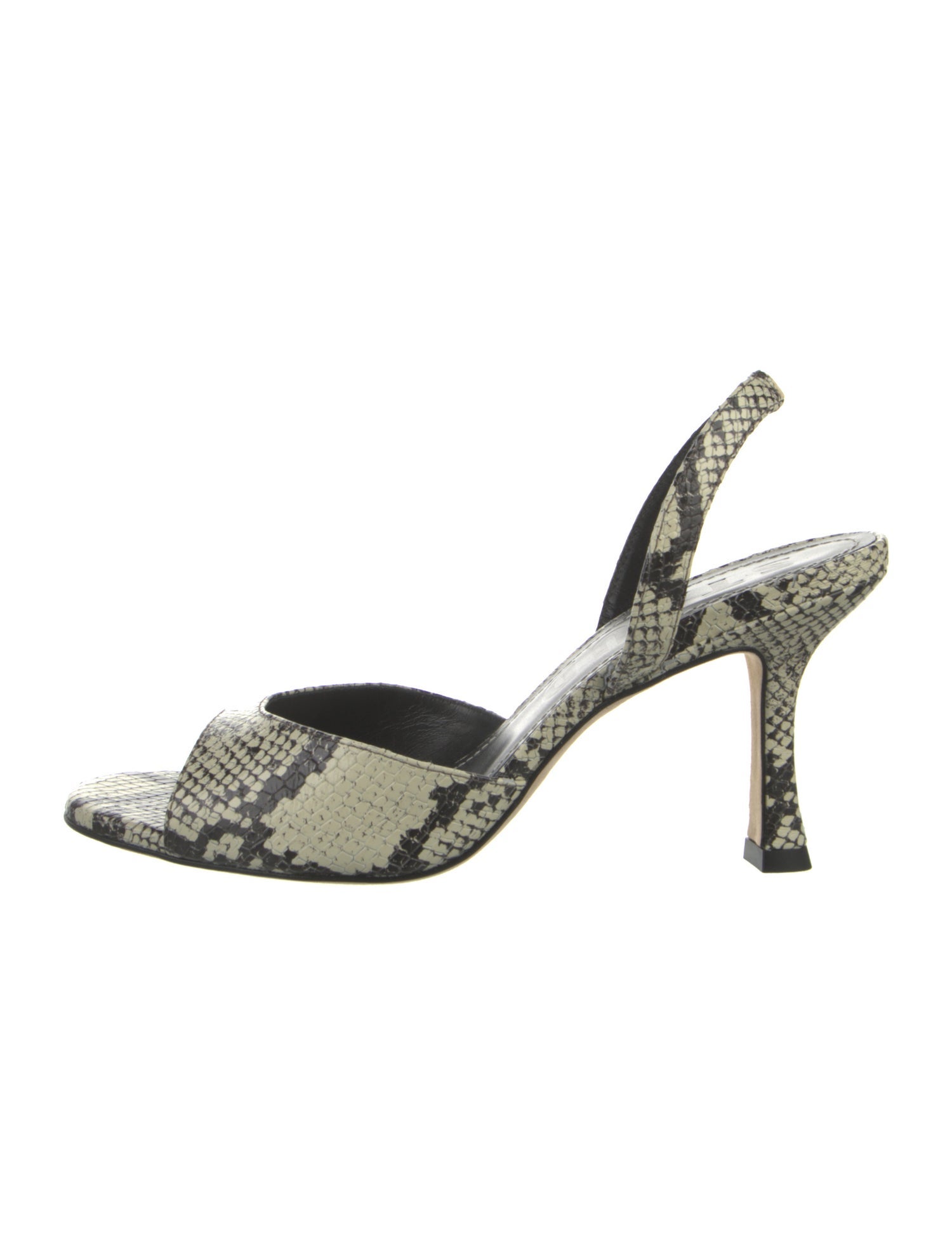 Staud Leather Animal Print Slingback Sandals