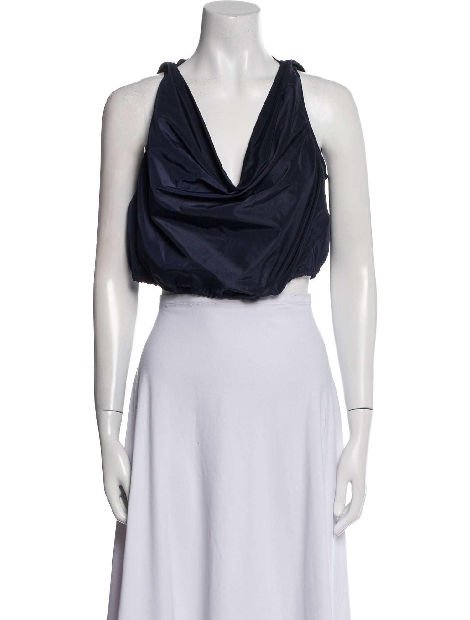 Staud Cowl Neck Sleeveless Crop Top