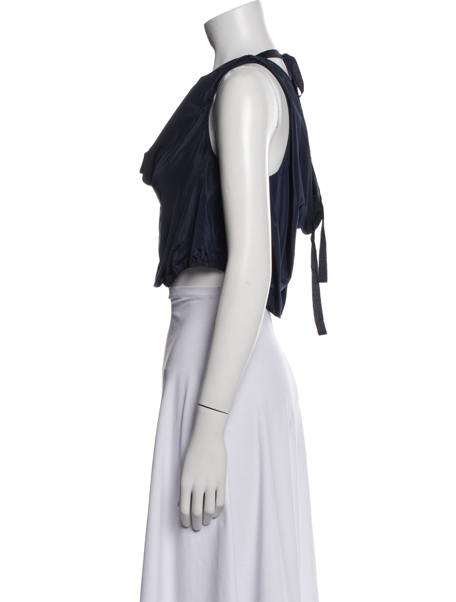 Staud Cowl Neck Sleeveless Crop Top