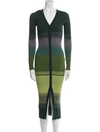 Staud Striped Midi Length Dress