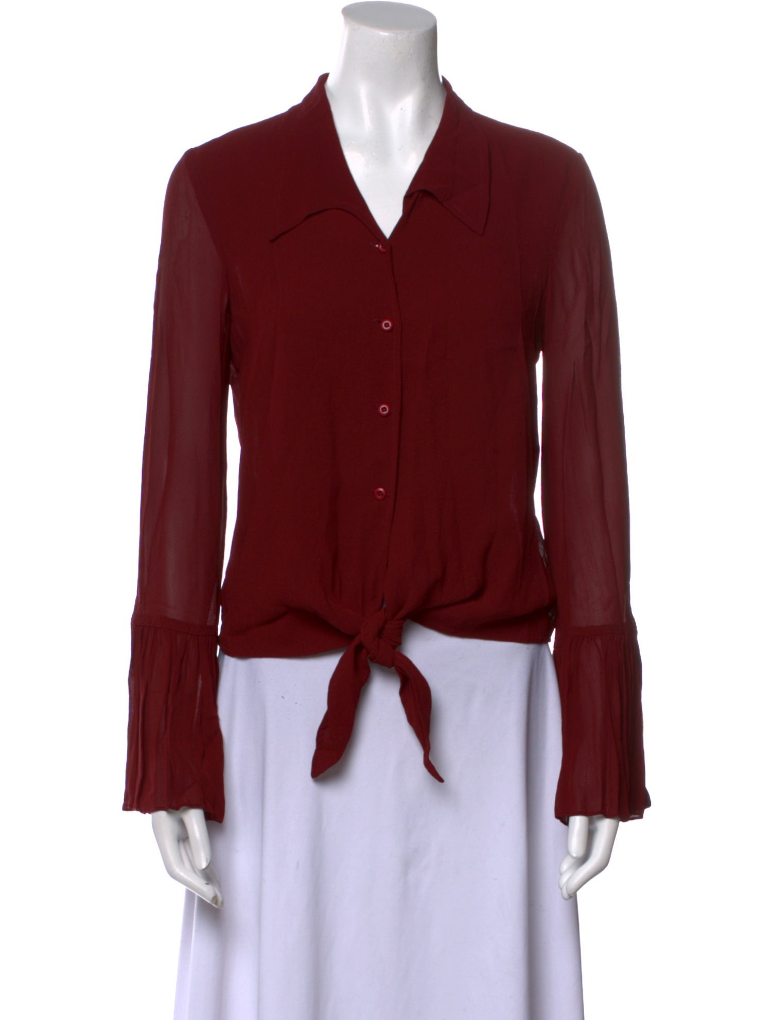 Staud Long Sleeve Button-Up Top