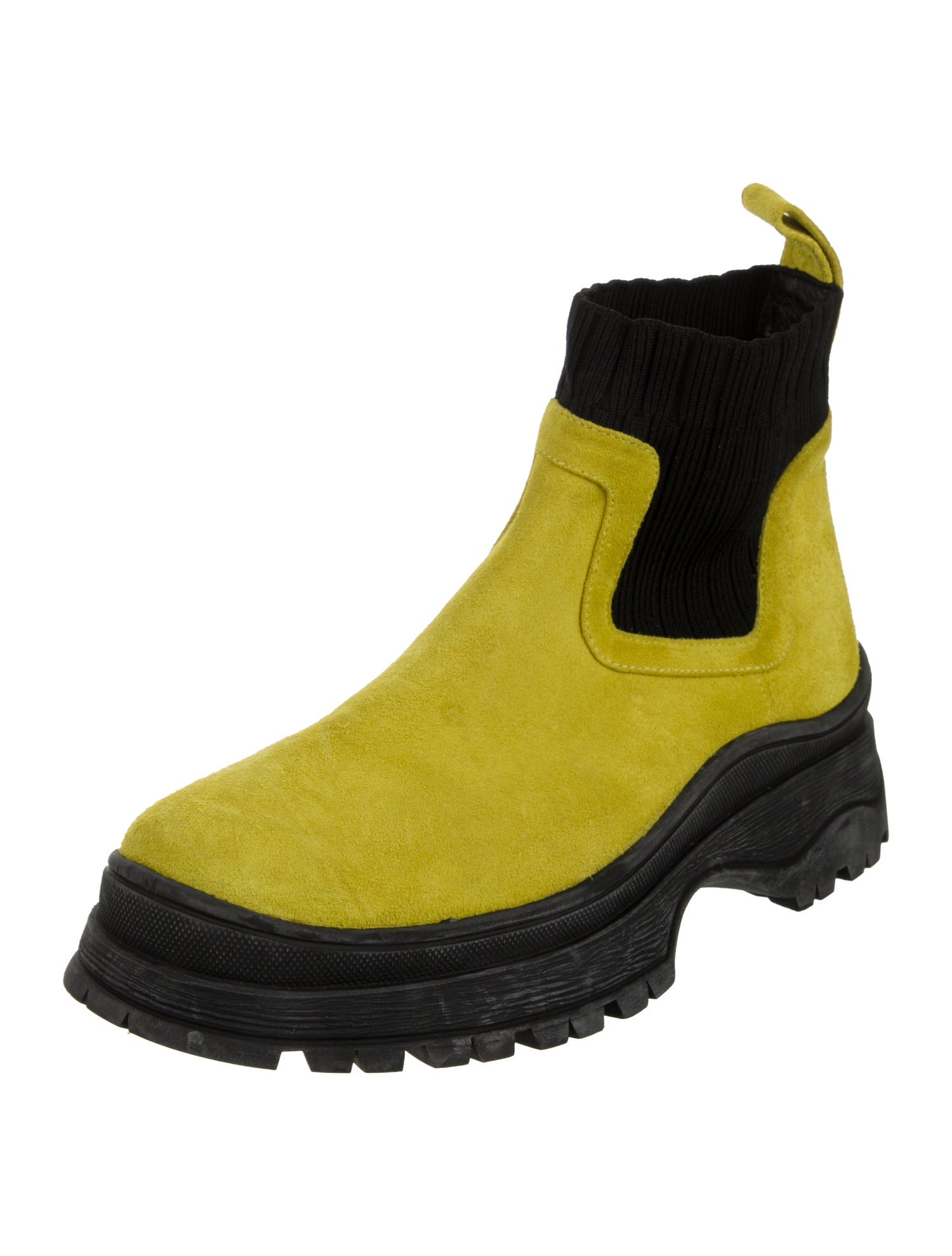 Staud Suede Colorblock Pattern Chelsea Boots