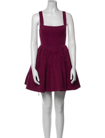 Staud Square Neckline Mini Dress