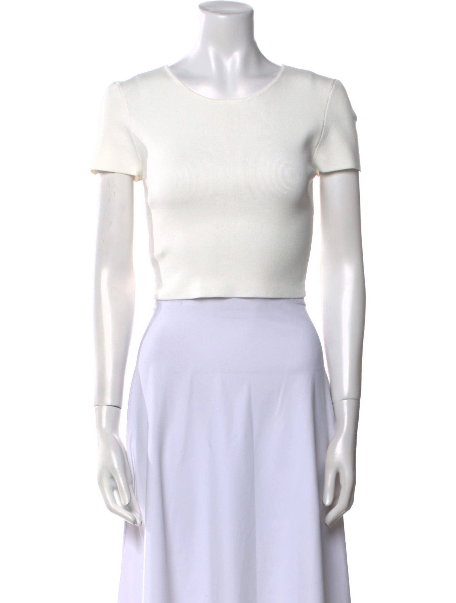 Staud Scoop Neck Short Sleeve Crop Top