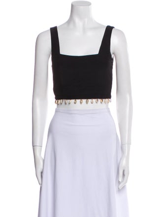 Staud Square Neckline Sleeveless Crop Top