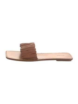Staud Leather Pleated Accents Slides