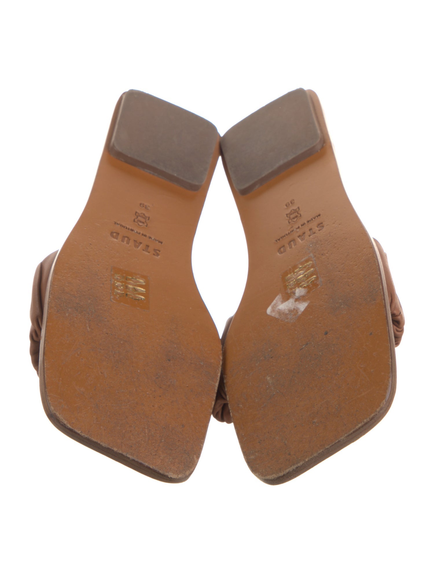 Staud Leather Pleated Accents Slides