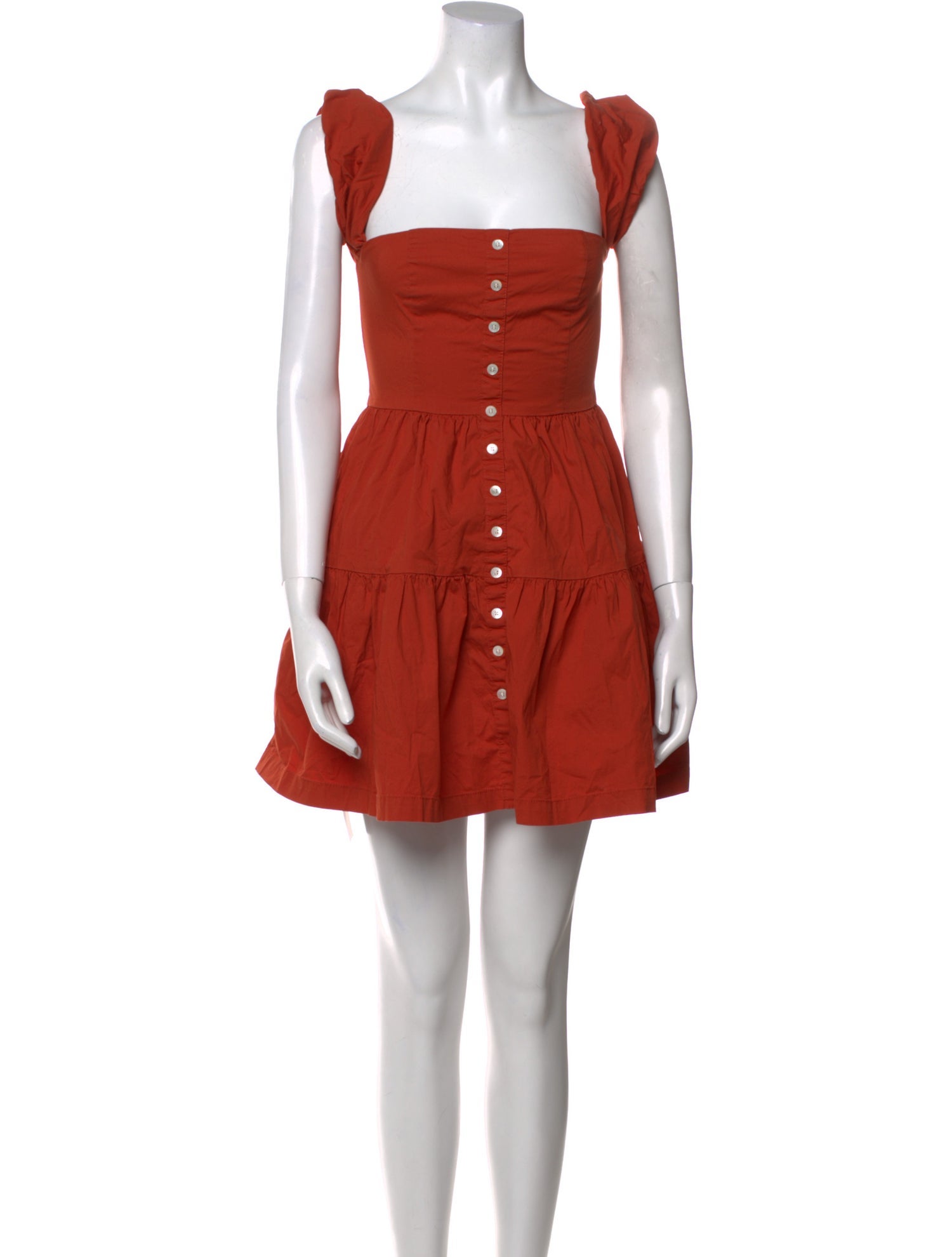 Staud Square Neckline Mini Dress