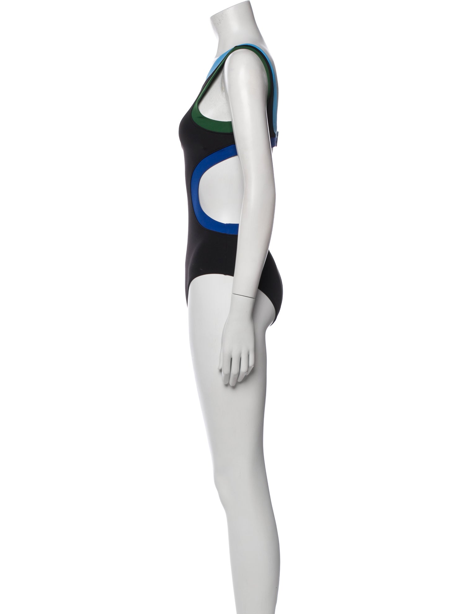 Staud Colorblock Pattern Cutout Accent One-Piece w/ Tags