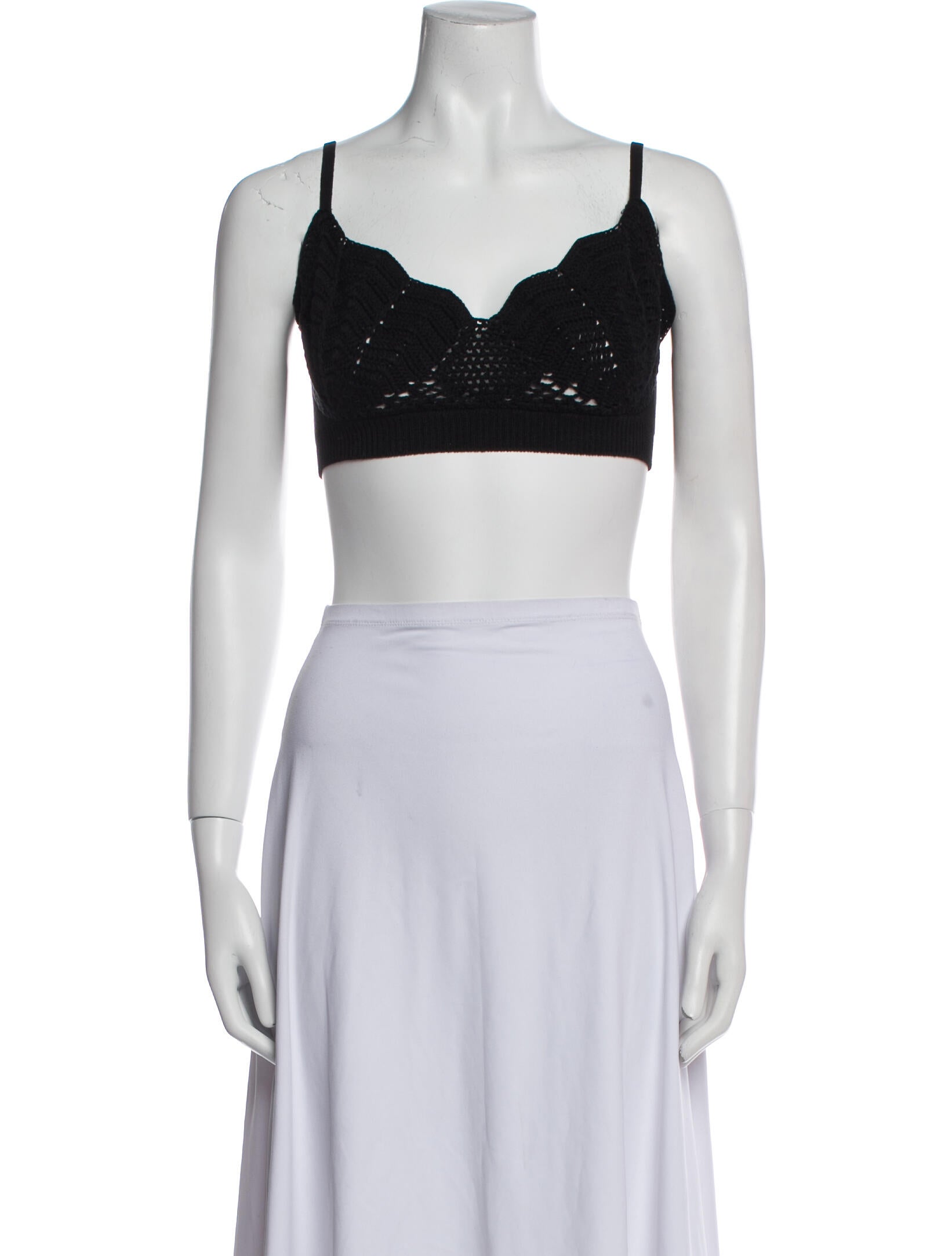 Staud Square Neckline Sleeveless Crop Top