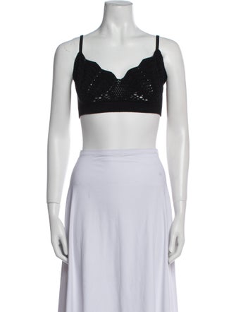 Staud Square Neckline Sleeveless Crop Top