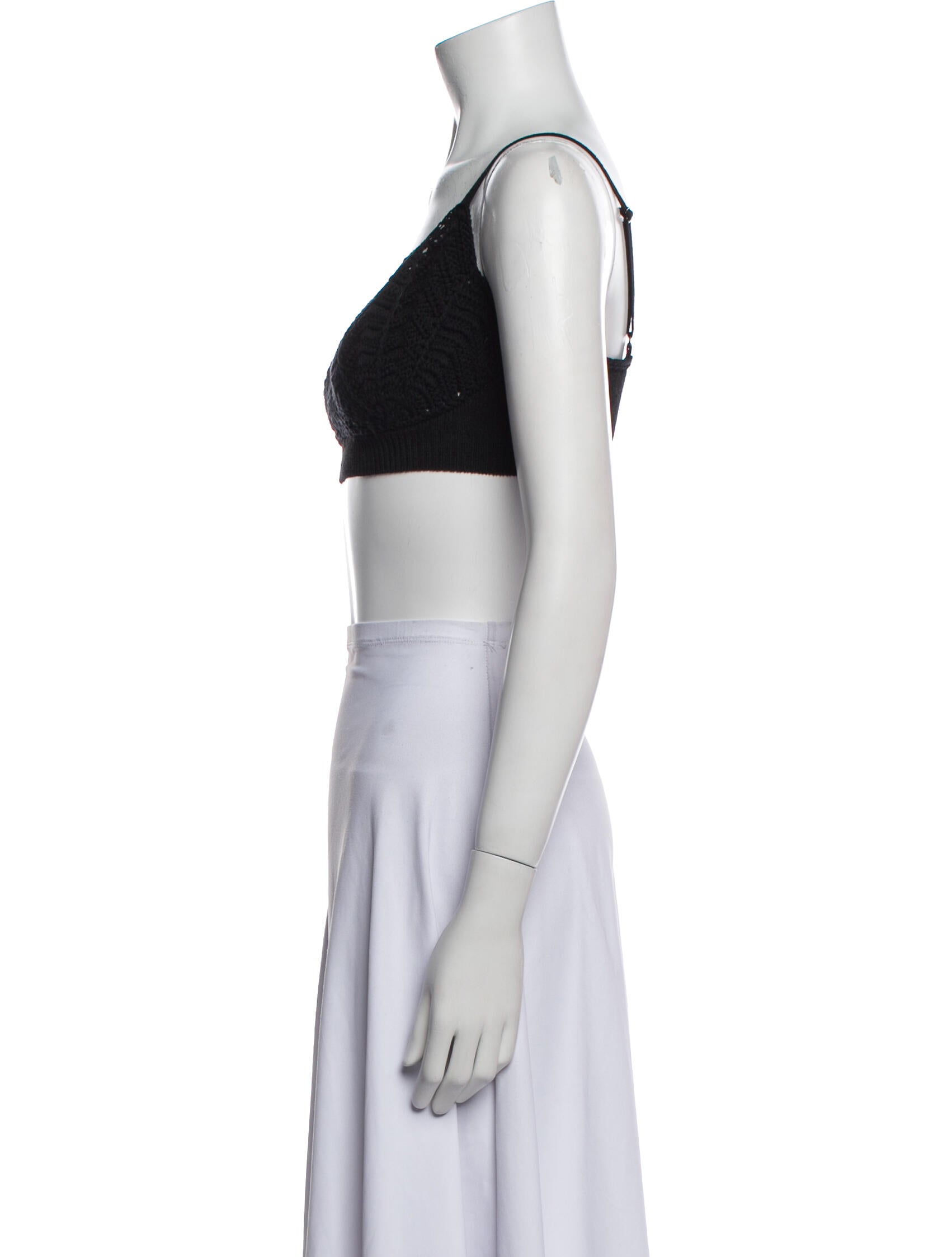Staud Square Neckline Sleeveless Crop Top