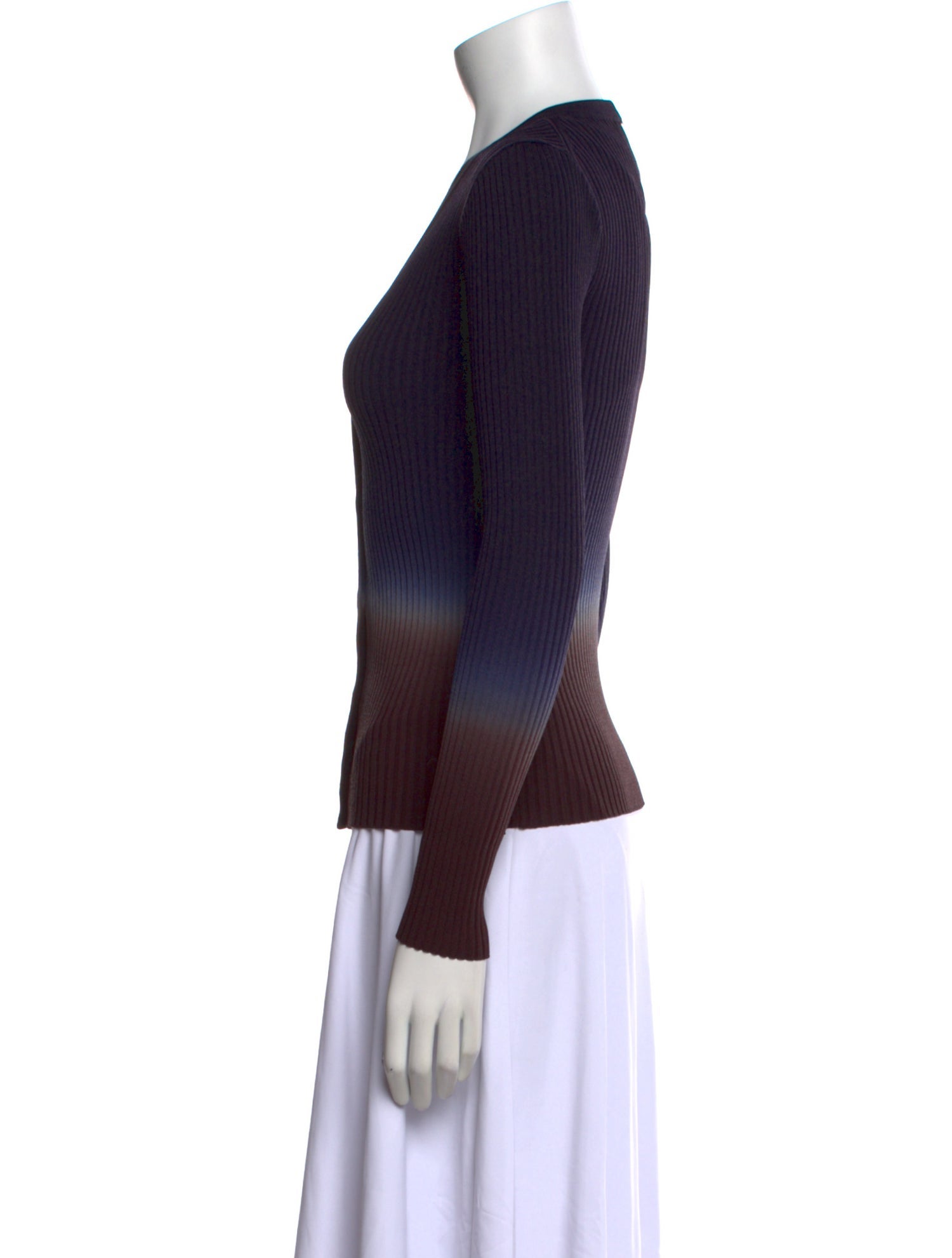 Staud Colorblock Pattern V-Neck Sweater