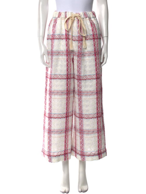 Staud Plaid Print Wide Leg Pants