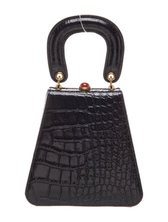 Staud Embossed Leather Top Handle Bag