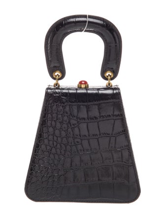 Staud Embossed Leather Top Handle Bag