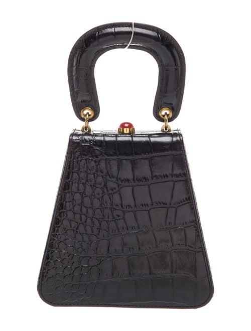 Staud Embossed Leather Top Handle Bag