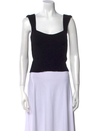 Staud Square Neckline Sleeveless Crop Top