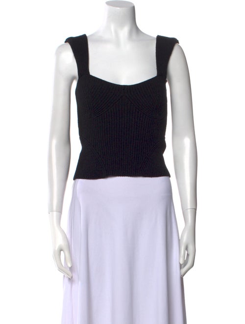 Staud Square Neckline Sleeveless Crop Top