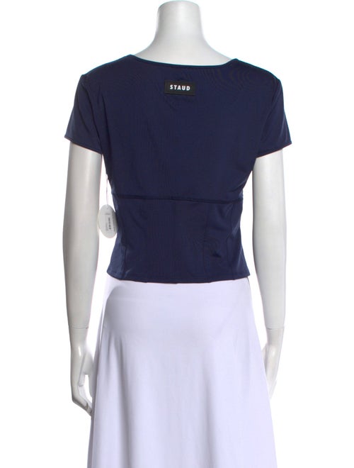 Staud Scoop Neck Short Sleeve Crop Top