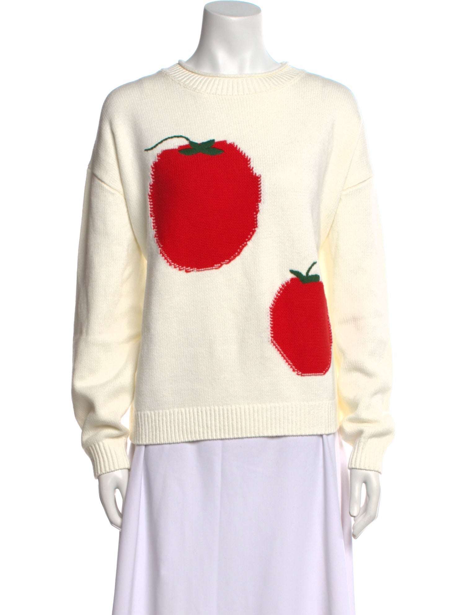 Staud Graphic Print Crew Neck Sweater