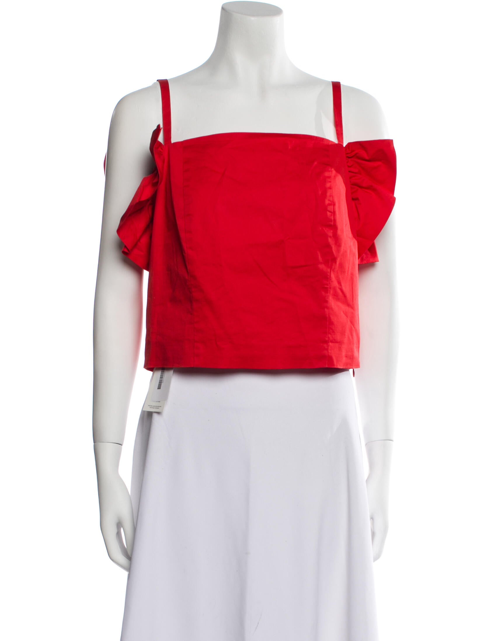 Staud Square Neckline Sleeveless Crop Top